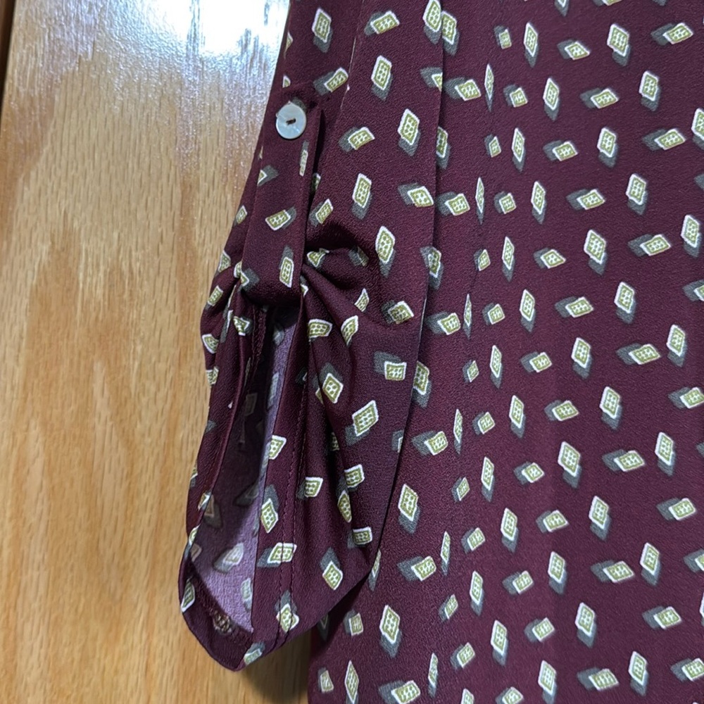 Maroon Patterned Blouse - image 4